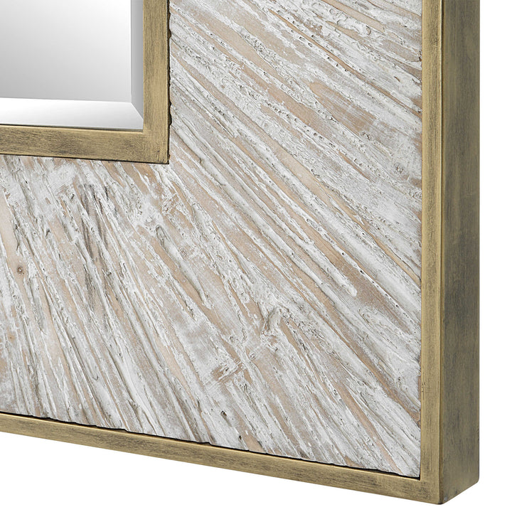 American Home Furniture Uttermost Wharton Whitewashed Square Mirror