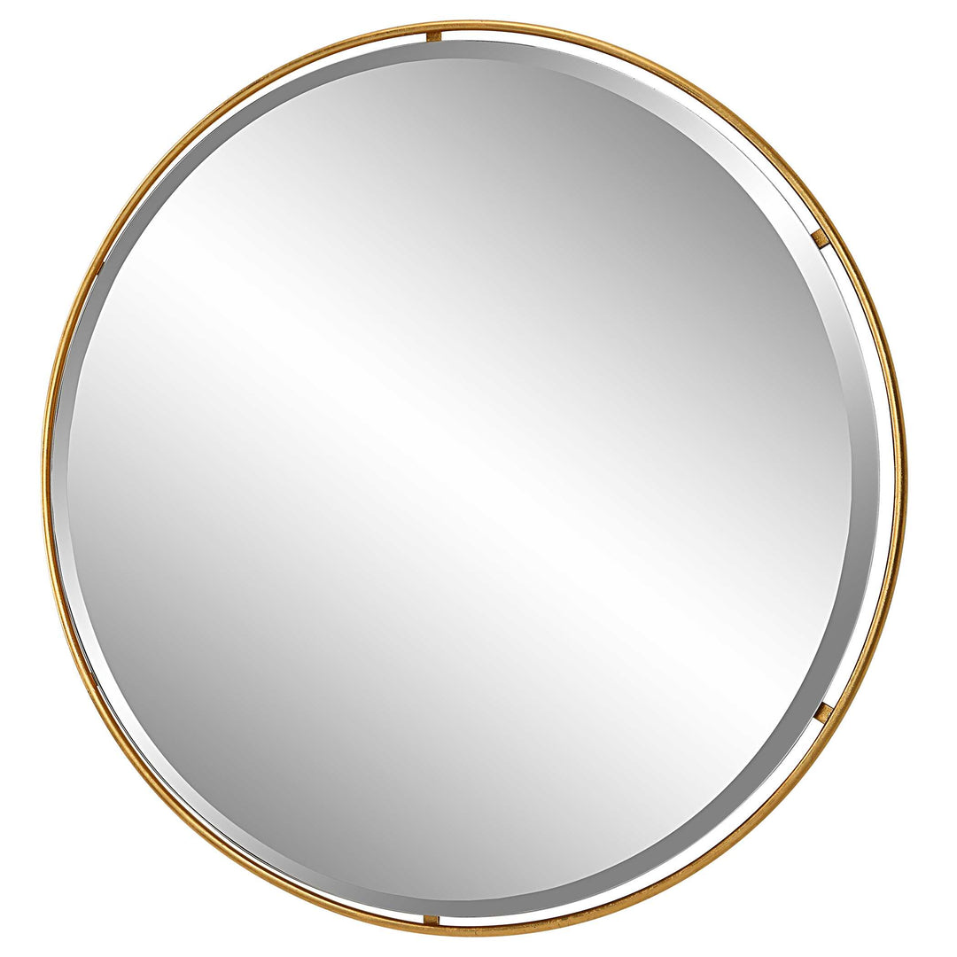 American Home Furniture Uttermost Canillo Gold Round Mirror