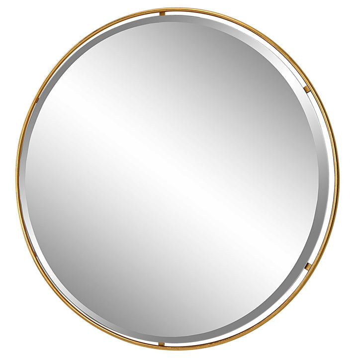 American Home Furniture Uttermost Canillo Gold Round Mirror