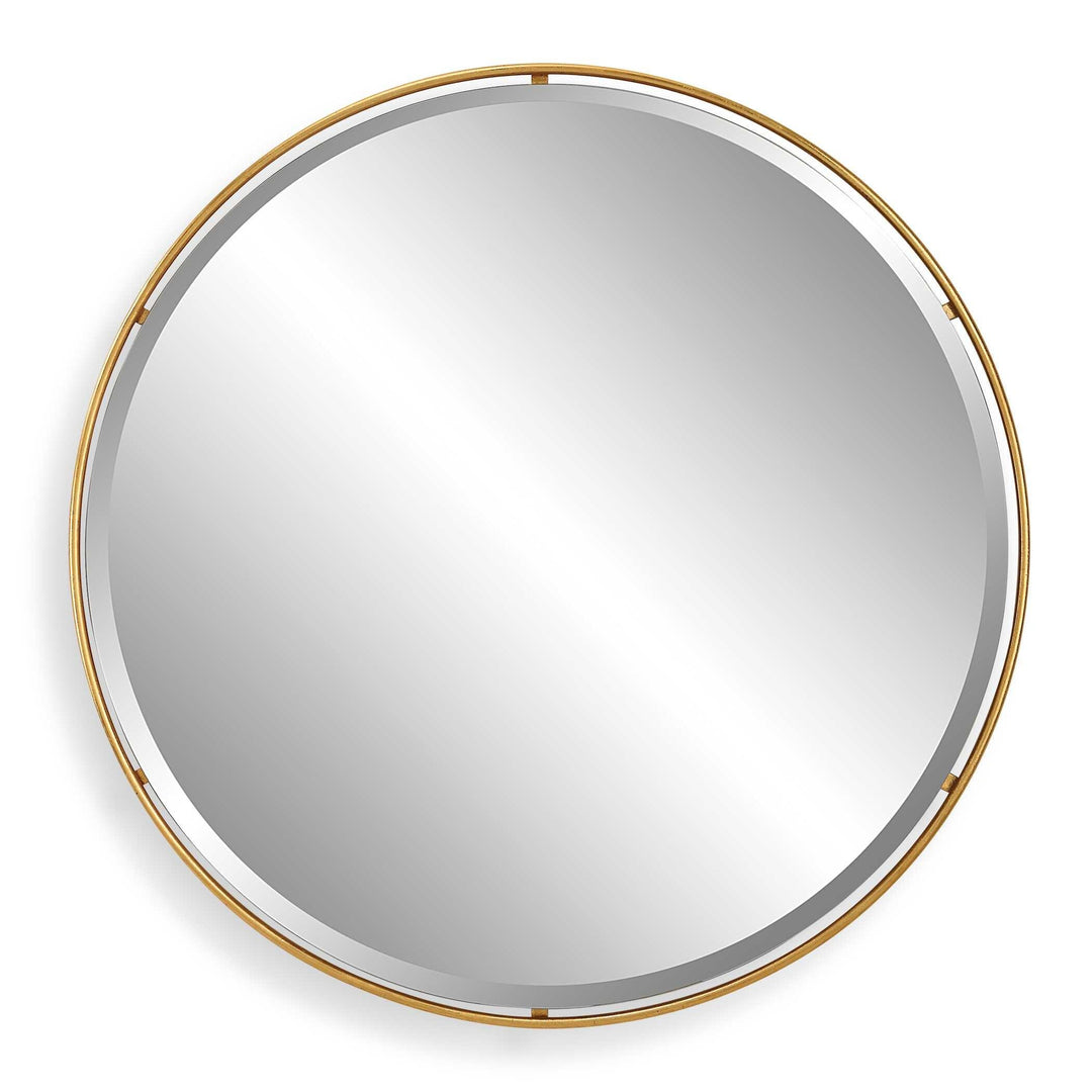 Canillo Gold Round Mirror - AmericanHomeFurniture