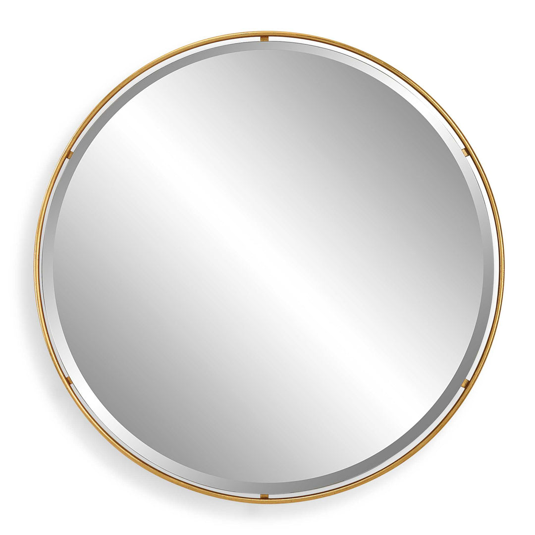American Home Furniture Uttermost Canillo Gold Round Mirror