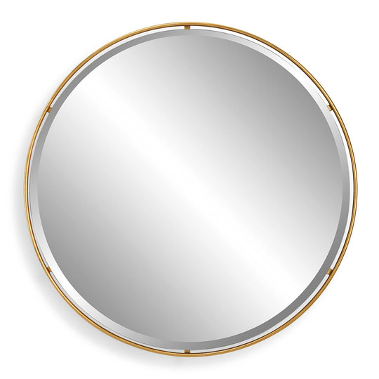 American Home Furniture Uttermost Canillo Gold Round Mirror