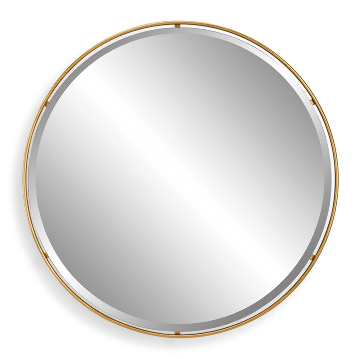 American Home Furniture Uttermost Canillo Gold Round Mirror