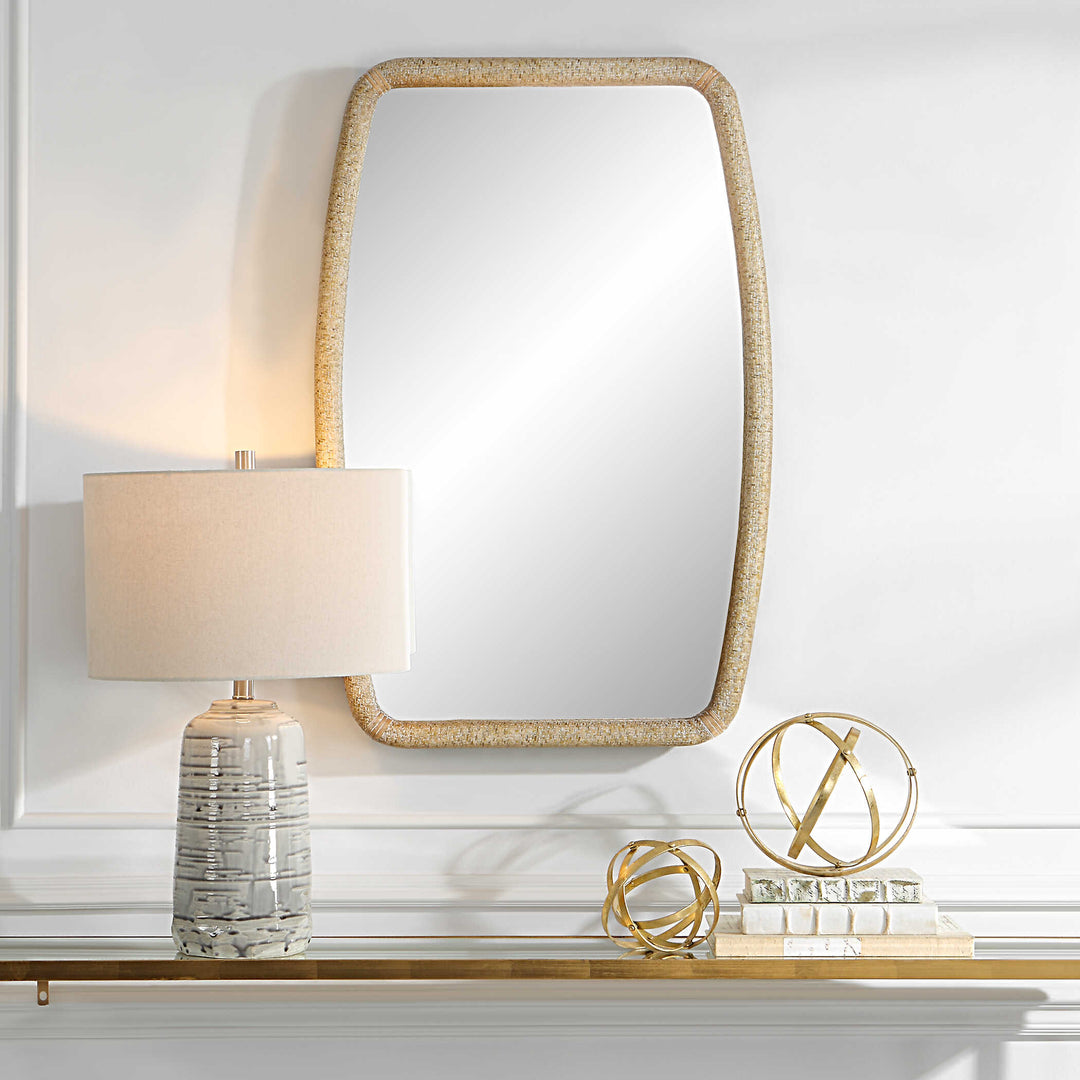 American Home Furniture Uttermost Tiki Rattan Mirror