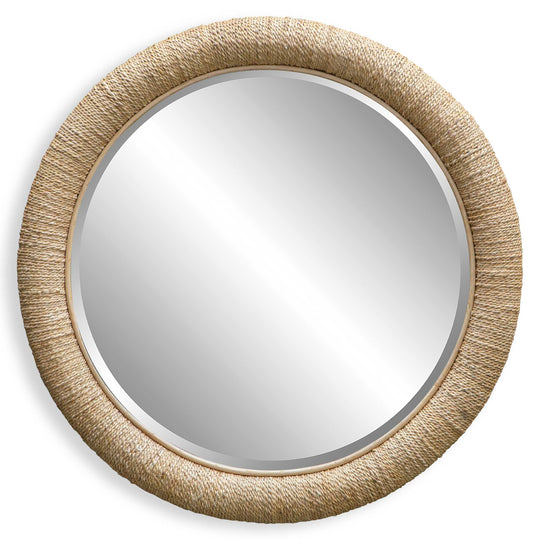 American Home Furniture Uttermost Mariner Natural Round Mirror