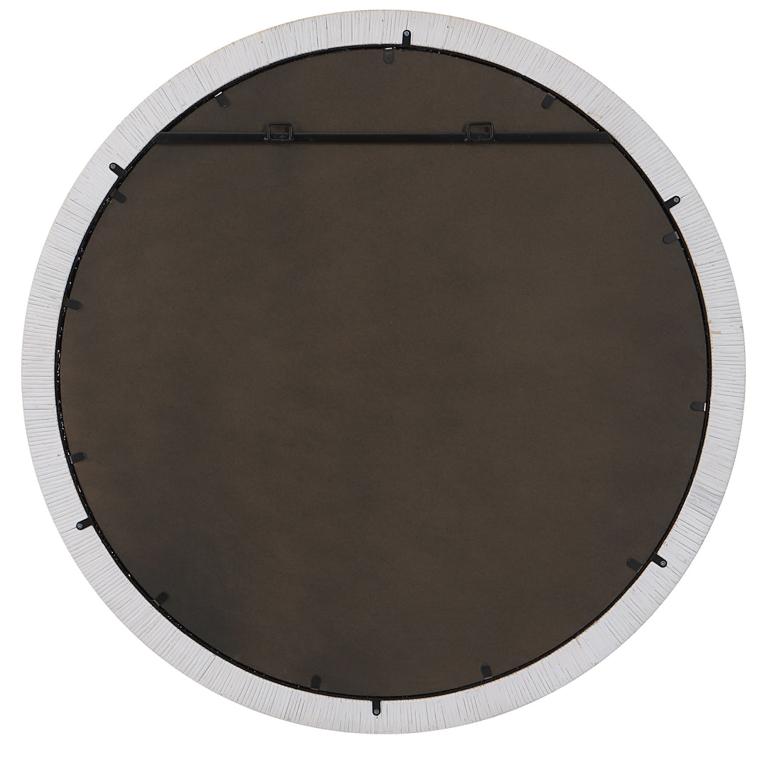 American Home Furniture Uttermost Granada Whitewash Round Mirror