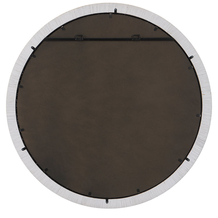 American Home Furniture Uttermost Granada Whitewash Round Mirror