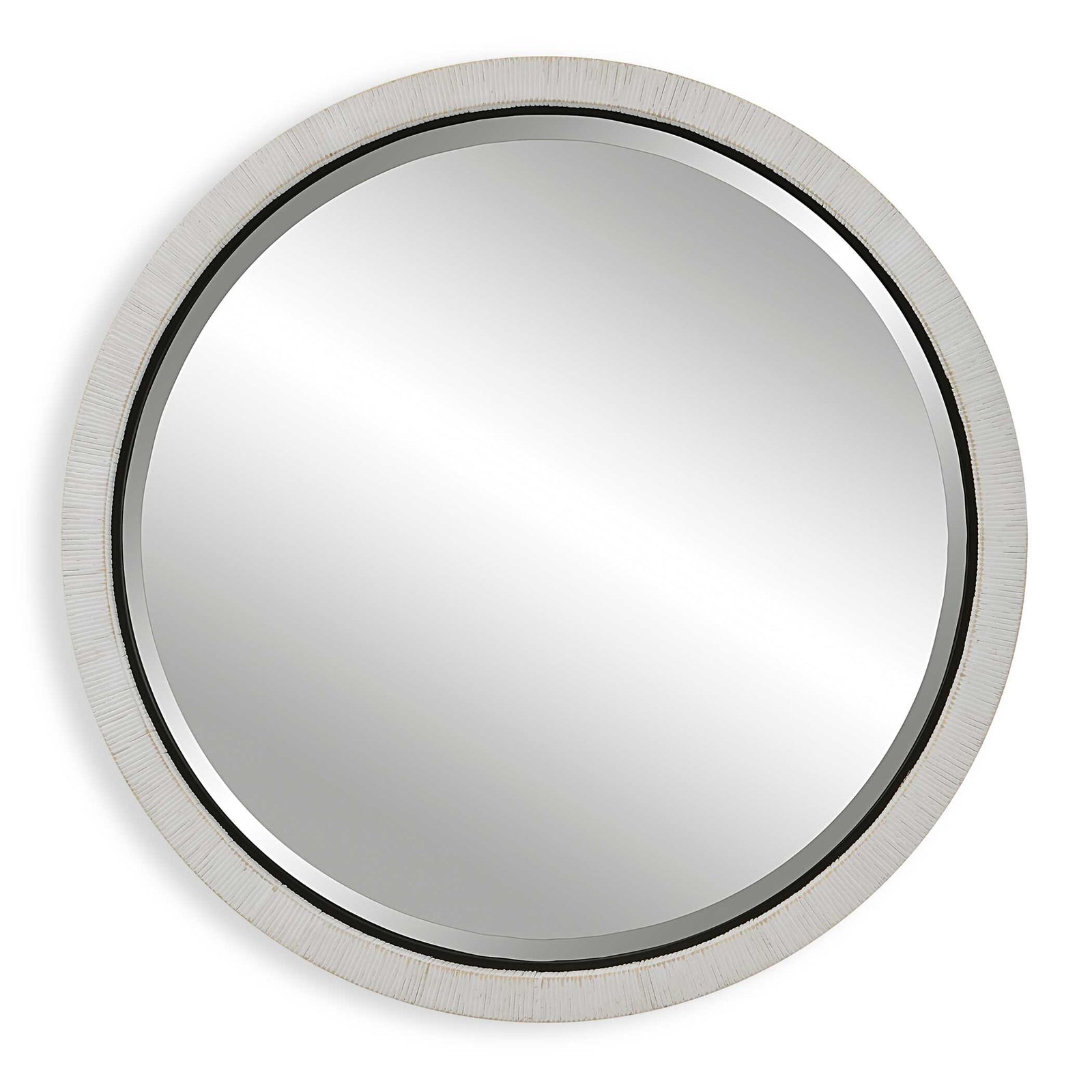 American Home Furniture Uttermost Granada Whitewash Round Mirror