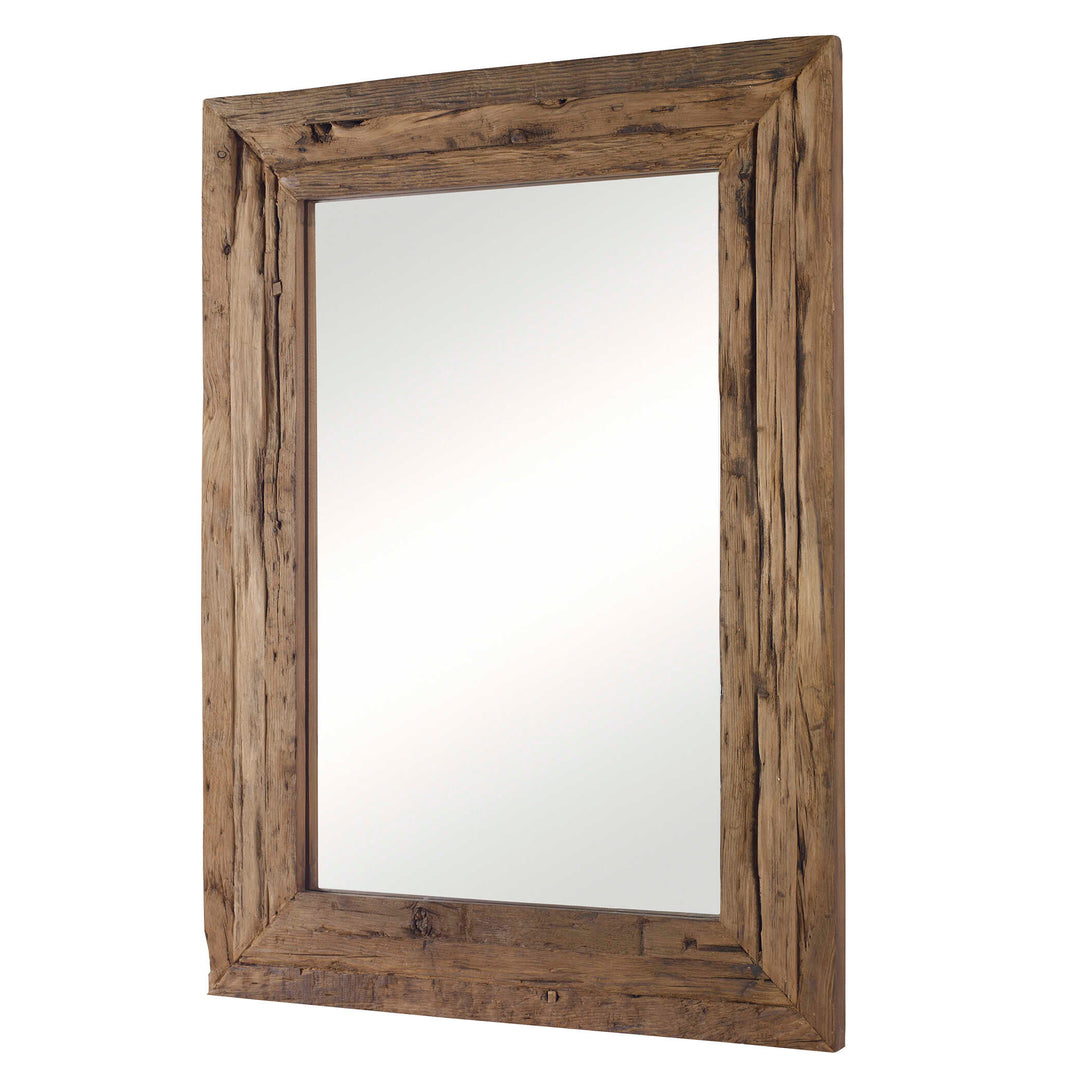 American Home Furniture Uttermost Rennick Rustic Wood Mirror
