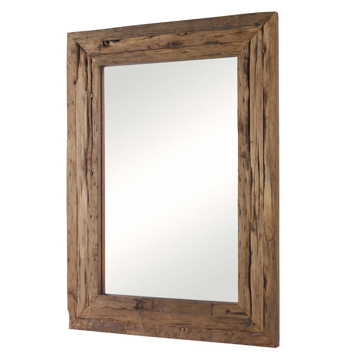 American Home Furniture Uttermost Rennick Rustic Wood Mirror