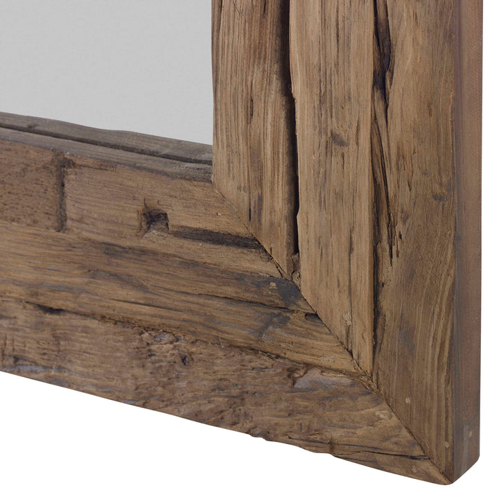 American Home Furniture Uttermost Rennick Rustic Wood Mirror