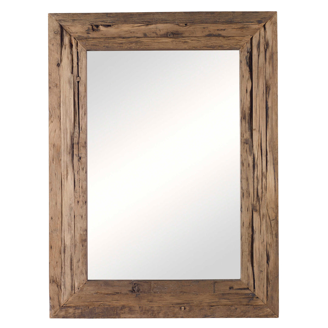American Home Furniture Uttermost Rennick Rustic Wood Mirror