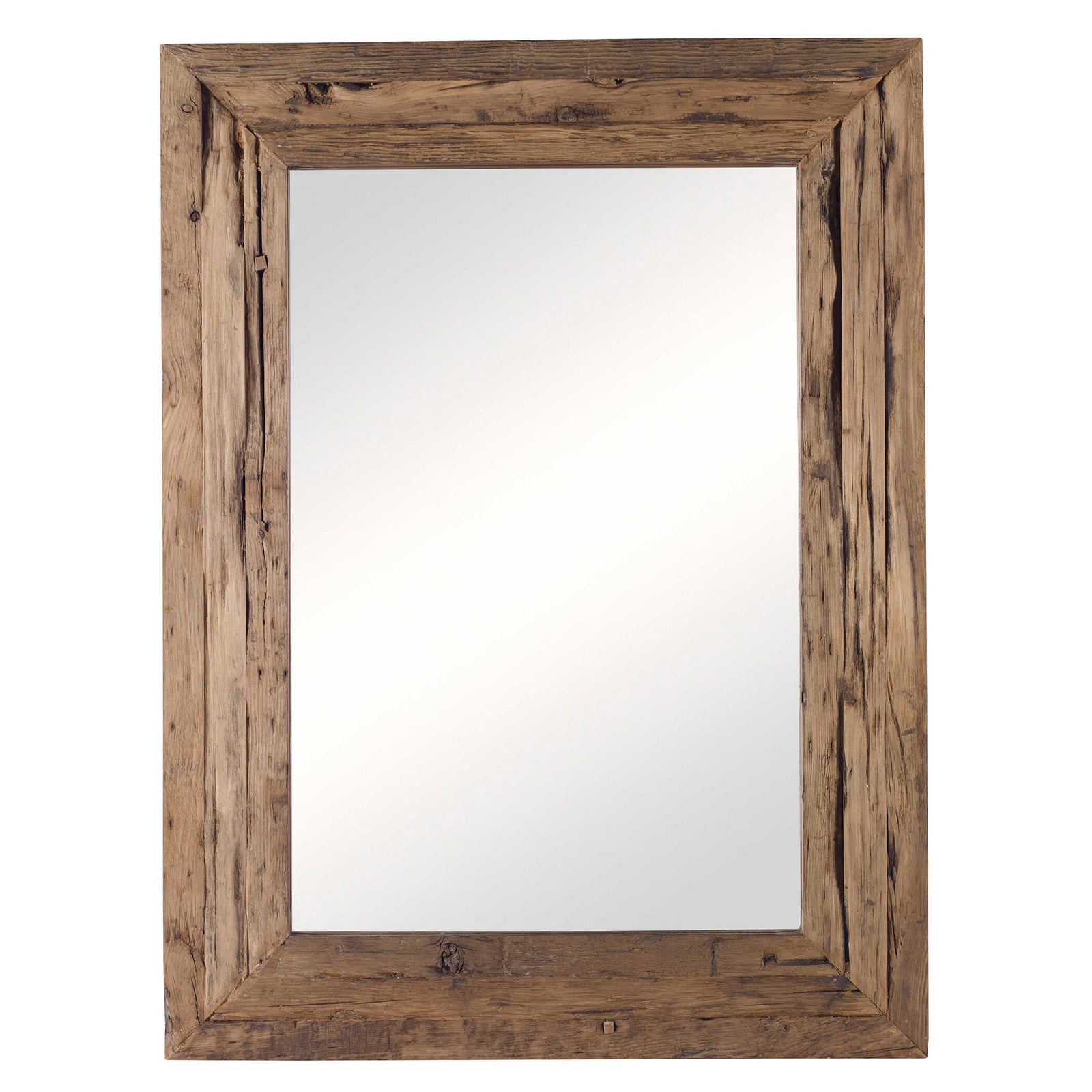 American Home Furniture Uttermost Rennick Rustic Wood Mirror