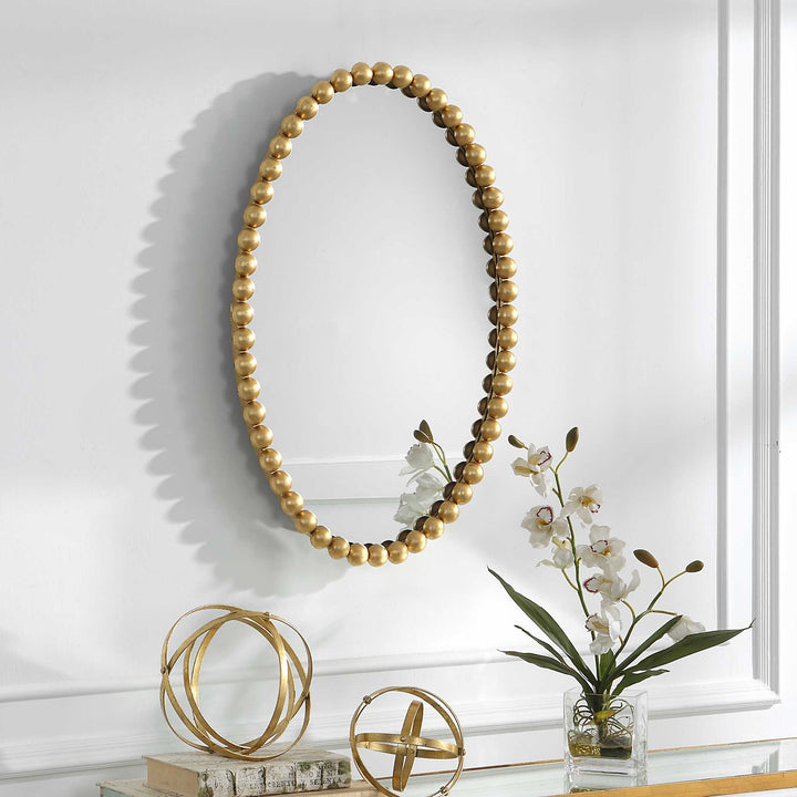 American Home Furniture Uttermost Serna Gold Oval Mirror