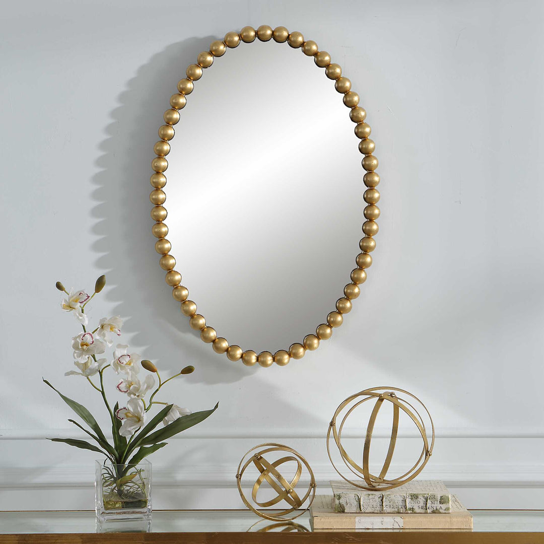 American Home Furniture Uttermost Serna Gold Oval Mirror