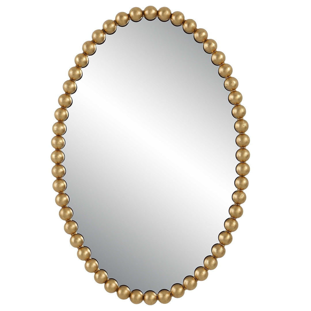 Serna Gold Oval Mirror - AmericanHomeFurniture