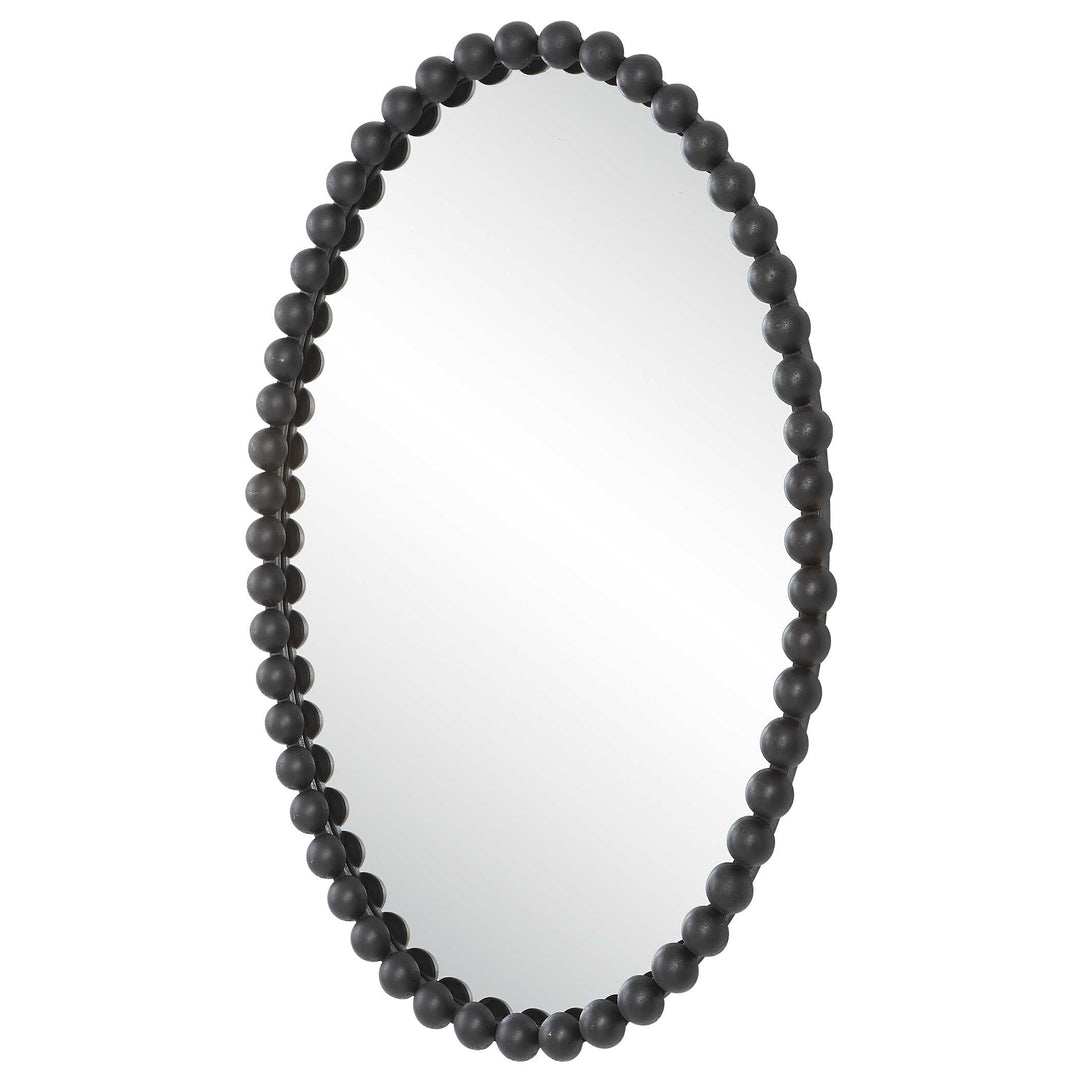 American Home Furniture Uttermost Serna Black Oval Mirror