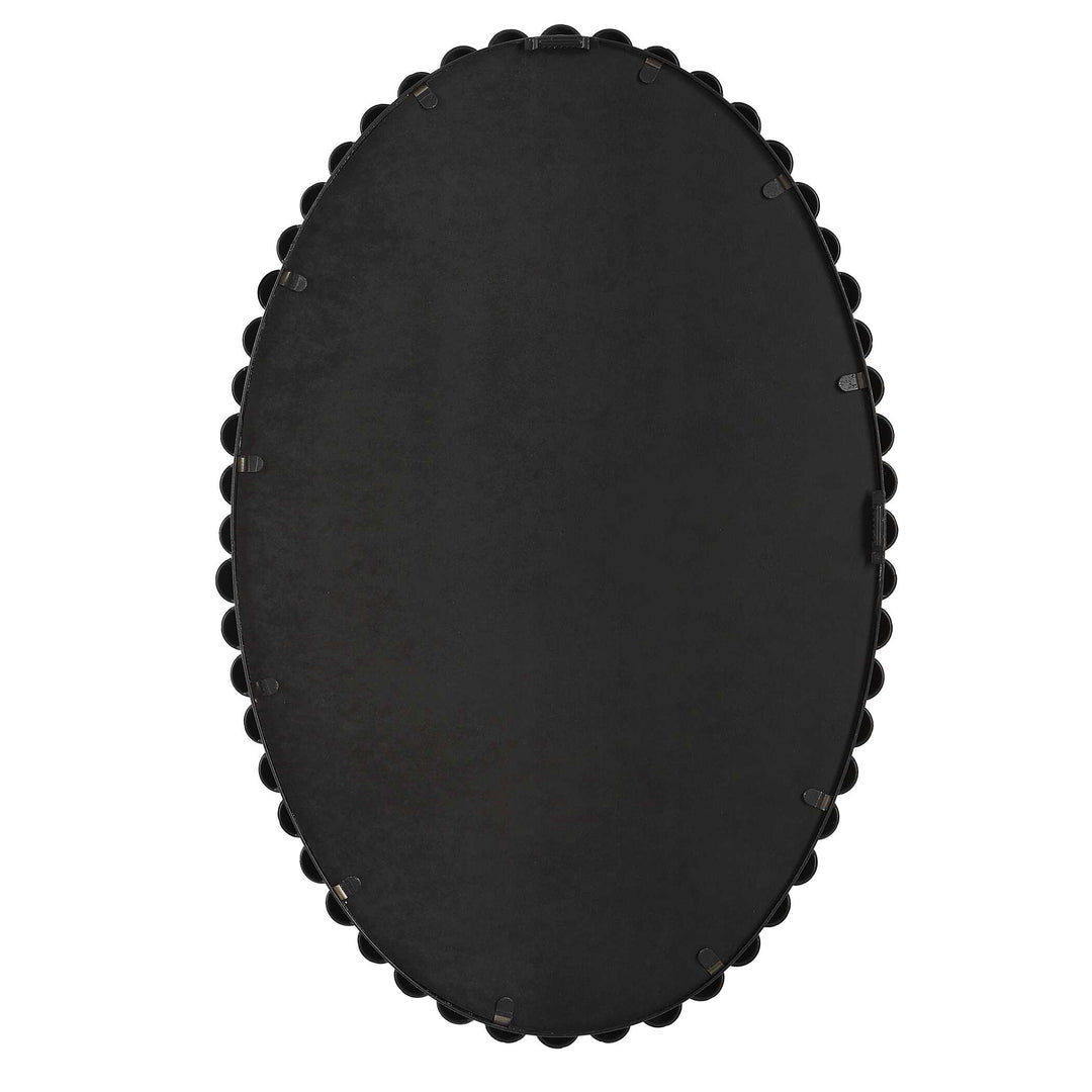 American Home Furniture Uttermost Serna Black Oval Mirror