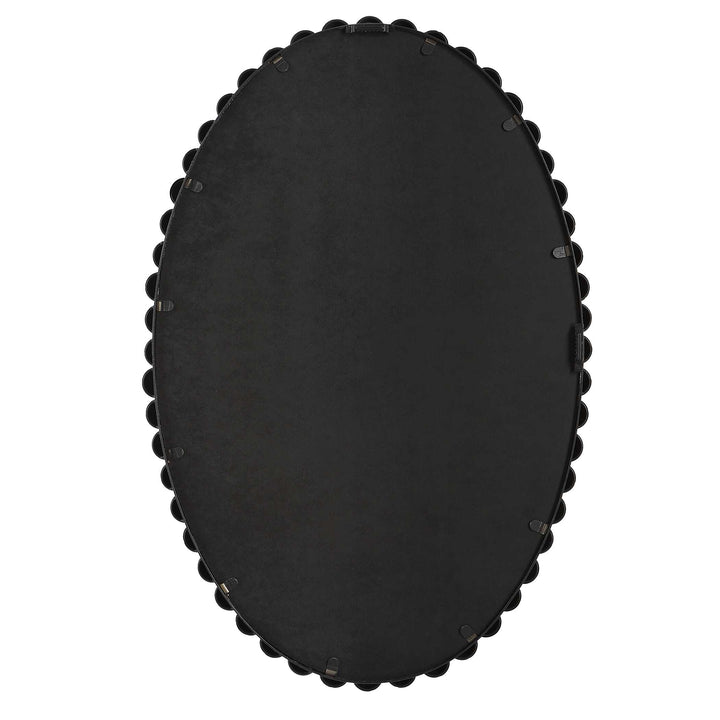 American Home Furniture Uttermost Serna Black Oval Mirror