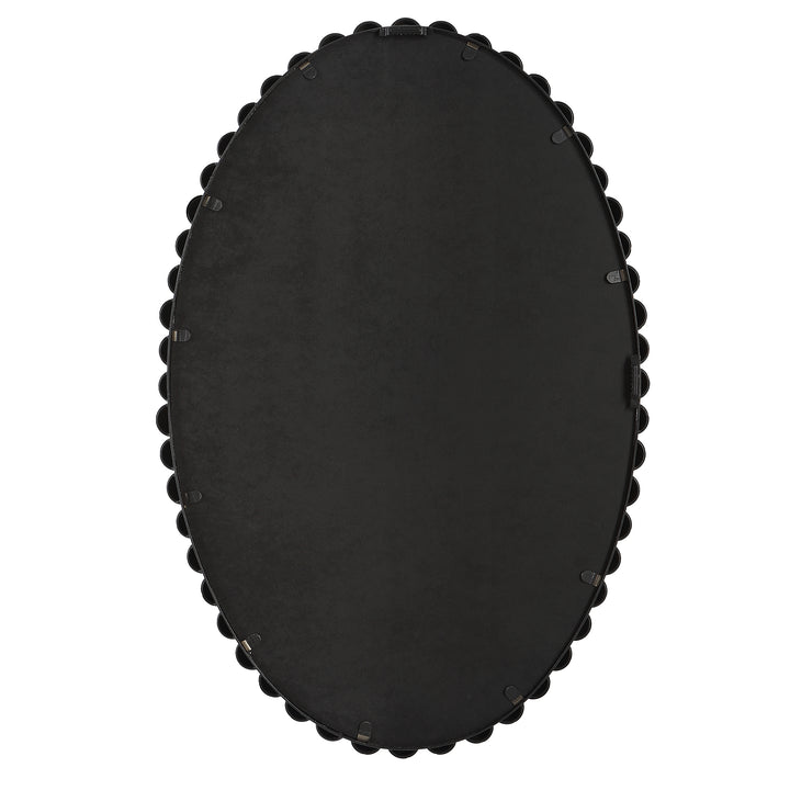 American Home Furniture Uttermost Serna Black Oval Mirror