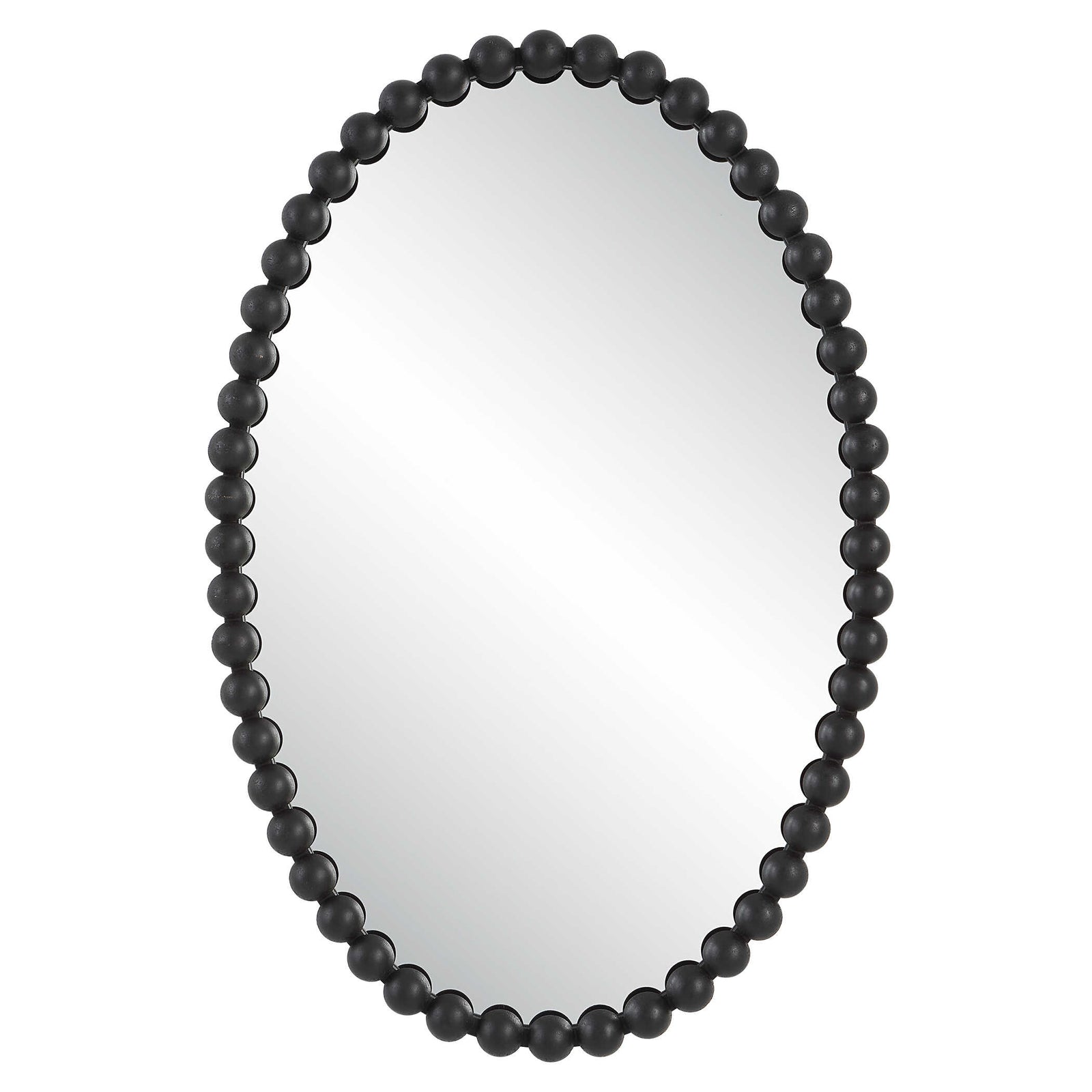 American Home Furniture Uttermost Serna Black Oval Mirror