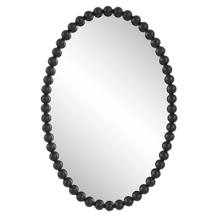 American Home Furniture Uttermost Serna Black Oval Mirror