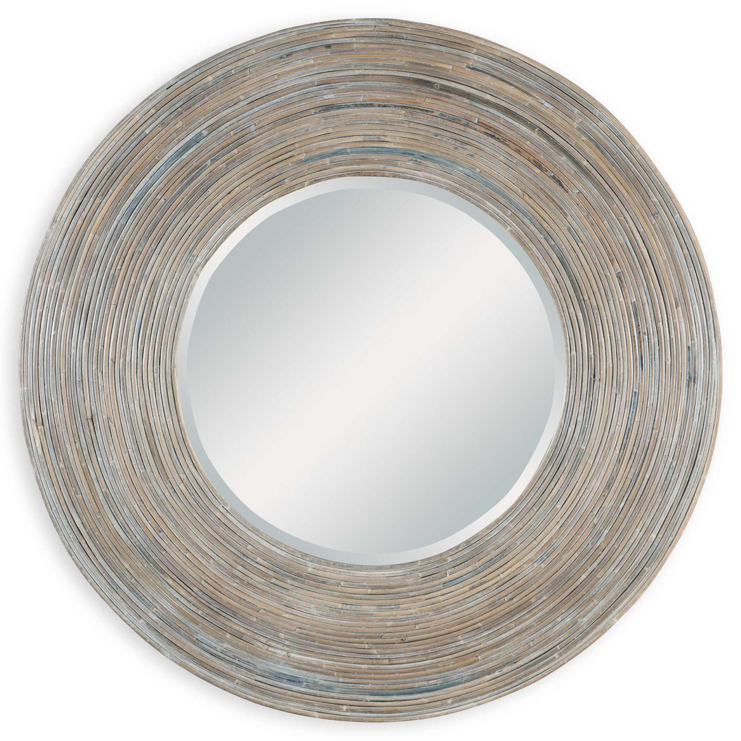 Vortex White Washed Round Mirror - AmericanHomeFurniture