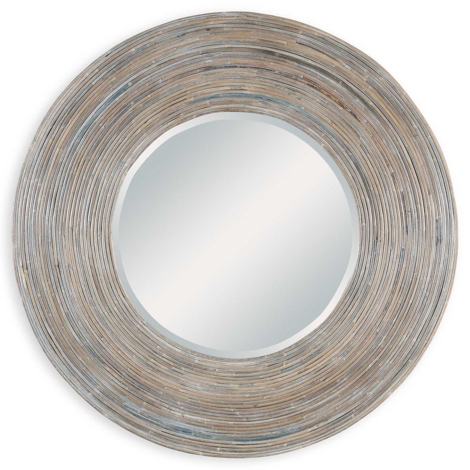 American Home Furniture Uttermost Vortex White Washed Round Mirror