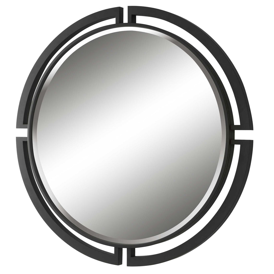 American Home Furniture Uttermost Quadrant Modern Round Mirror