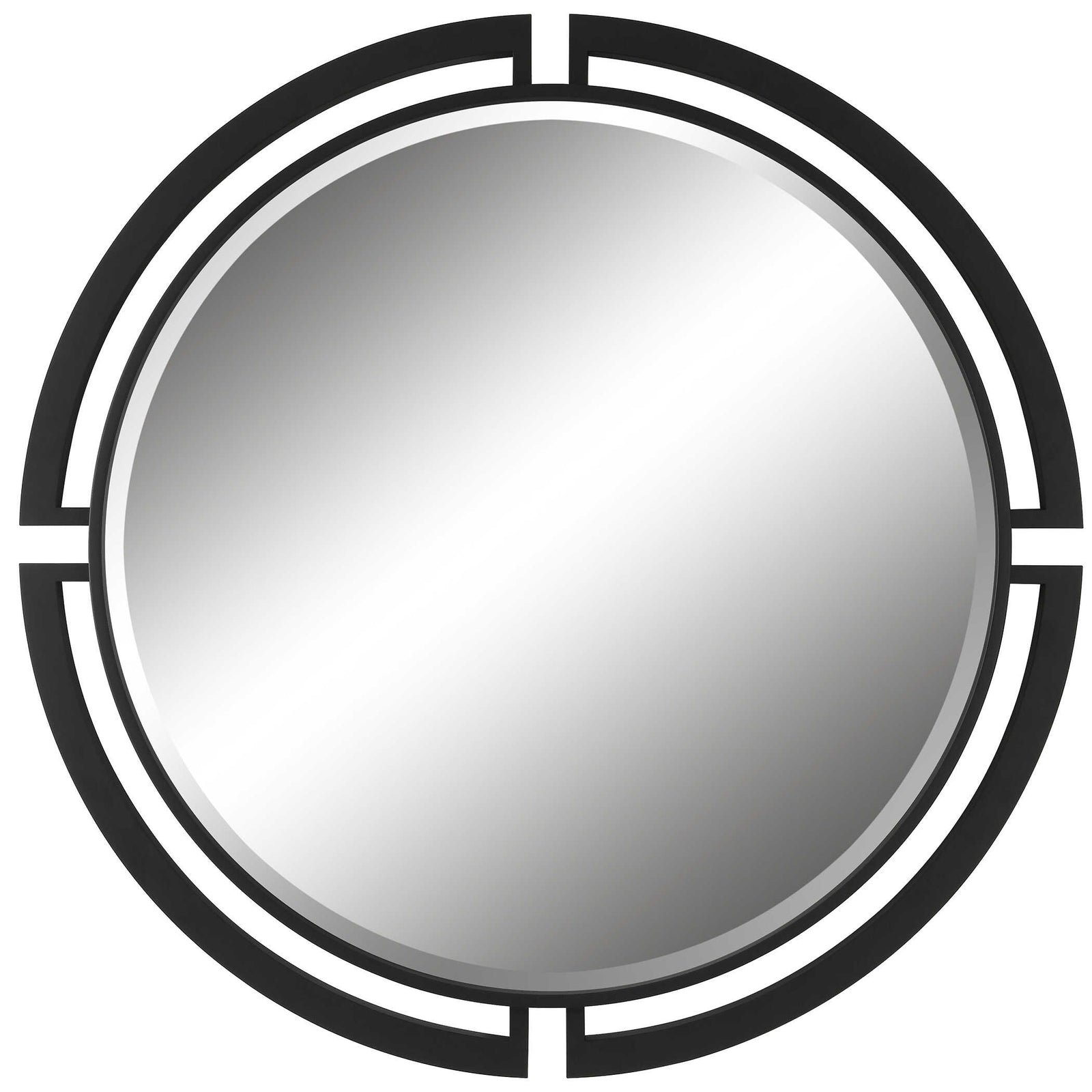 American Home Furniture Uttermost Quadrant Modern Round Mirror