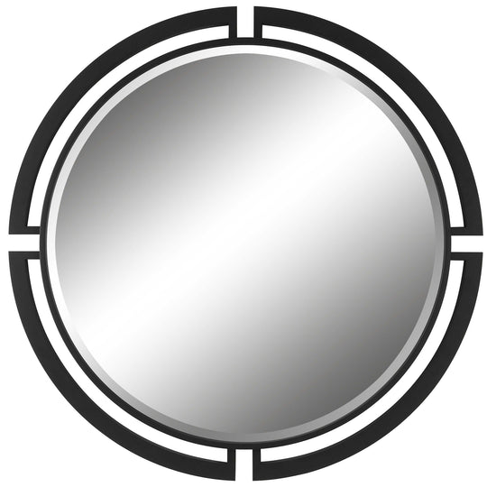 American Home Furniture Uttermost Quadrant Modern Round Mirror