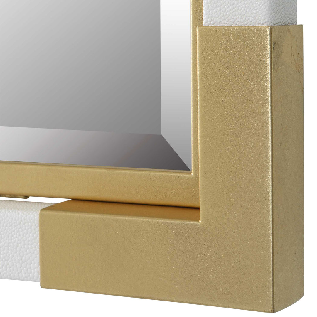 American Home Furniture Uttermost Malik White & Gold Mirror