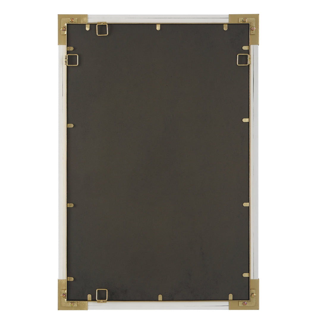 American Home Furniture Uttermost Malik White & Gold Mirror
