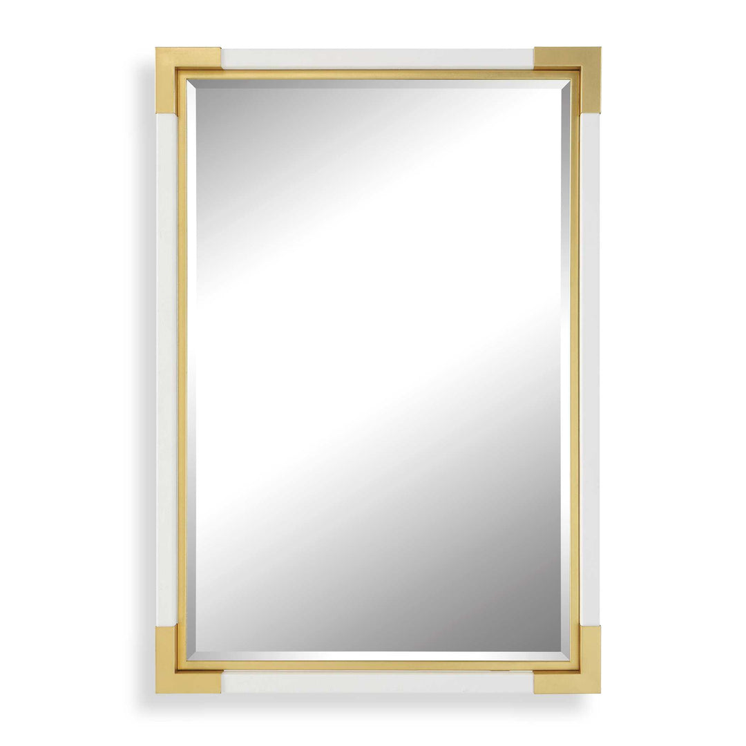 American Home Furniture Uttermost Malik White & Gold Mirror