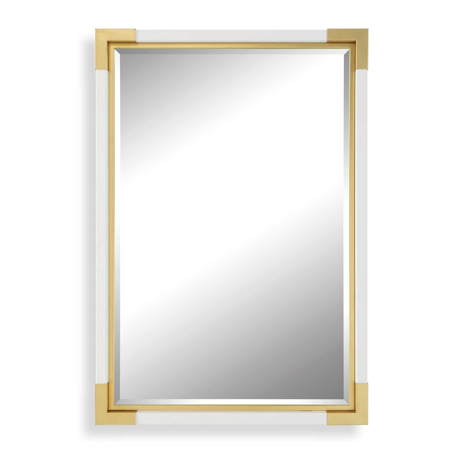 American Home Furniture Uttermost Malik White & Gold Mirror