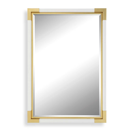 American Home Furniture Uttermost Malik White & Gold Mirror