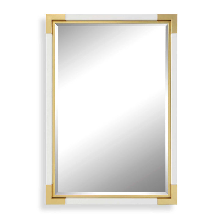 American Home Furniture Uttermost Malik White & Gold Mirror
