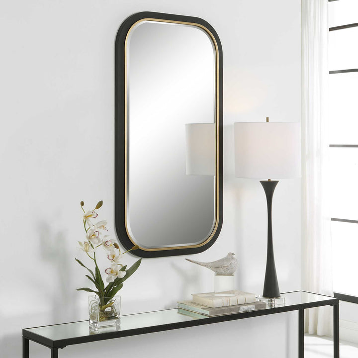 American Home Furniture Uttermost Nevaeh Curved Rectangle Mirror