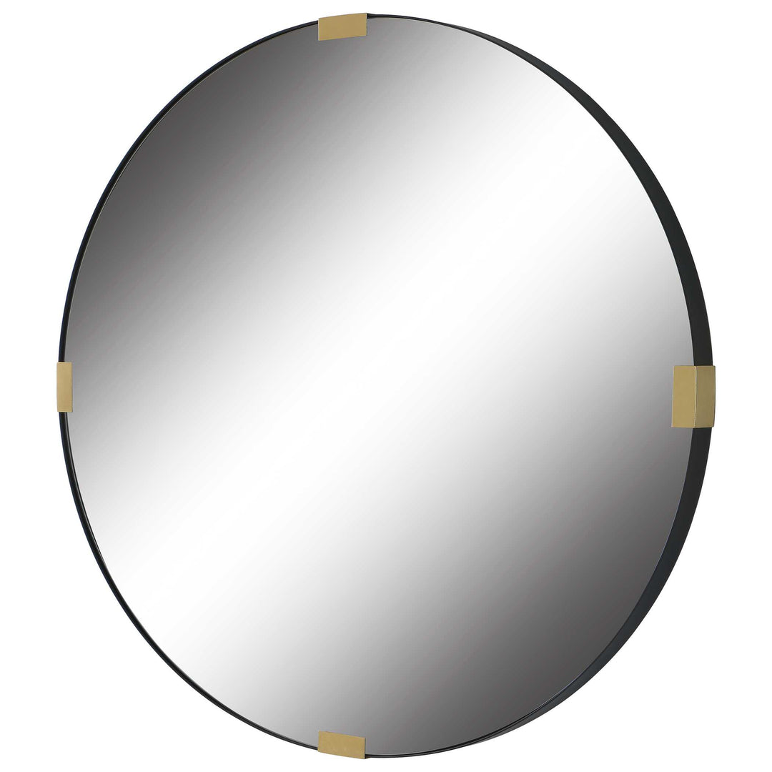 American Home Furniture Uttermost Clip Modern Round Mirror