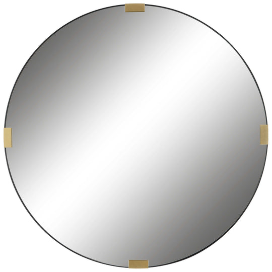 American Home Furniture Uttermost Clip Modern Round Mirror