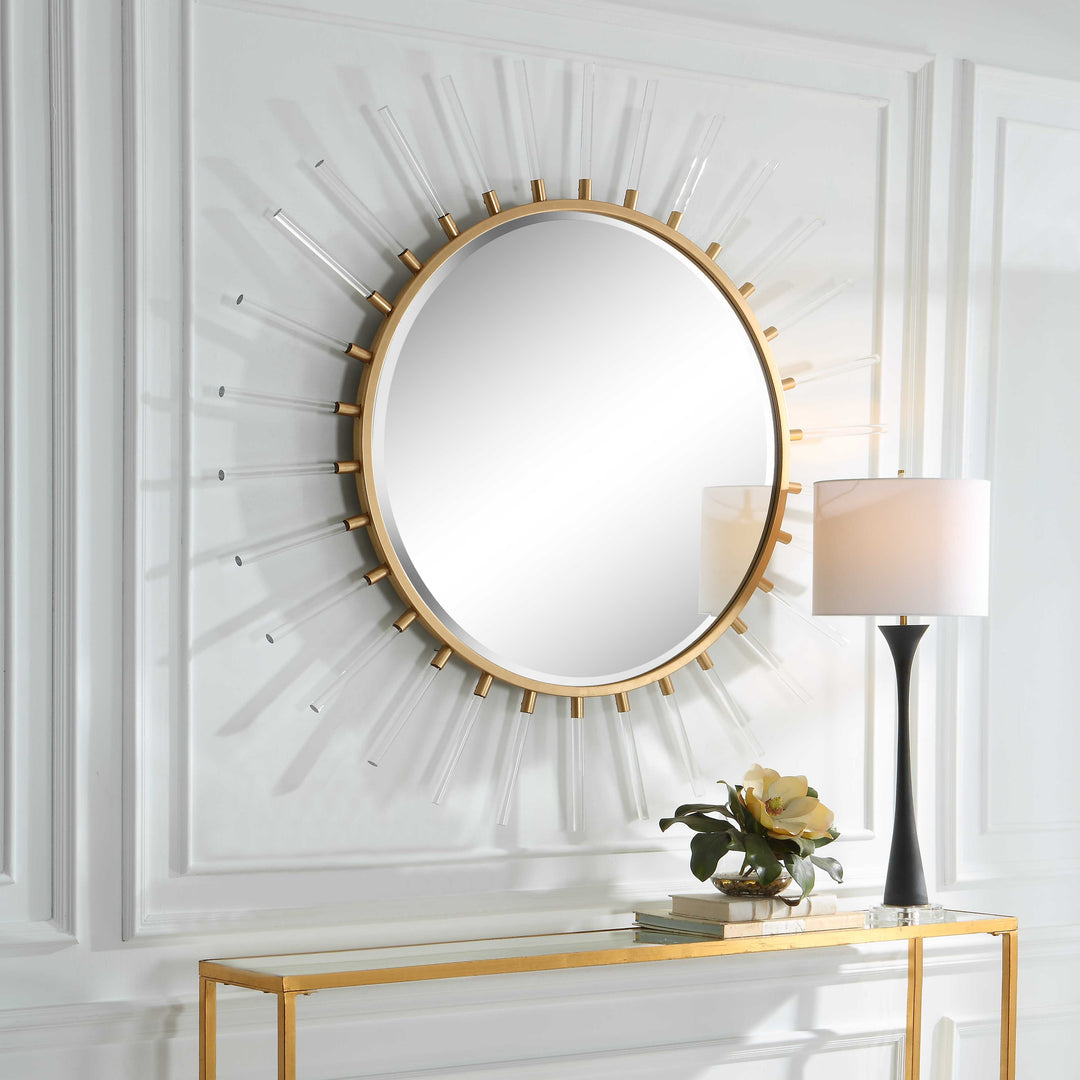 American Home Furniture Uttermost Oracle Round Starburst Mirror