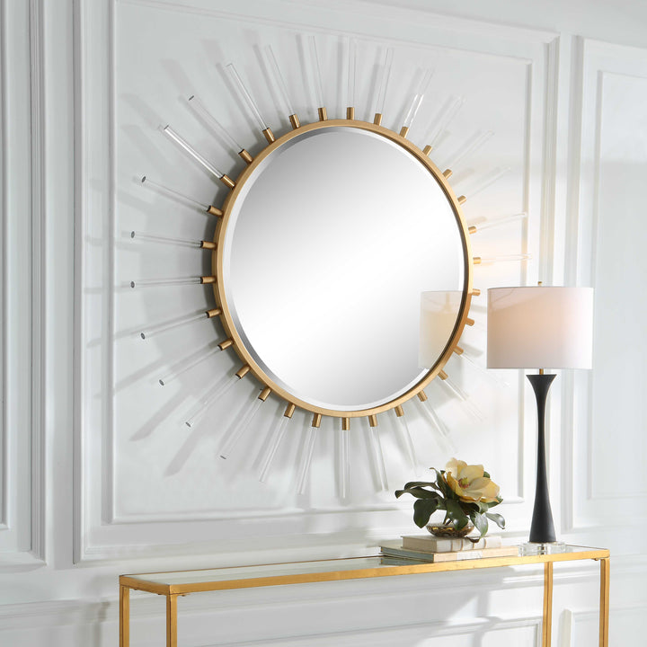 American Home Furniture Uttermost Oracle Round Starburst Mirror
