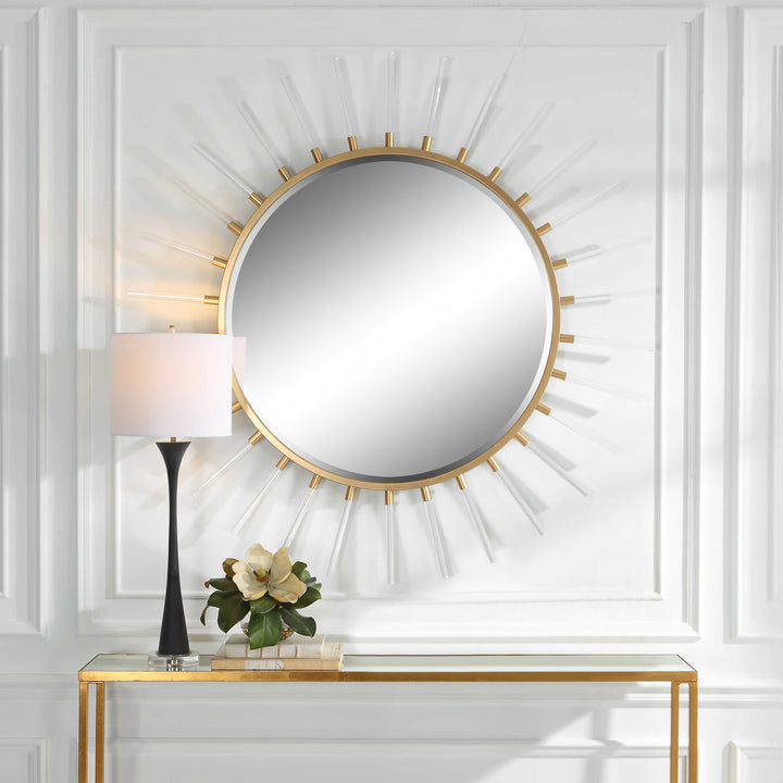 American Home Furniture Uttermost Oracle Round Starburst Mirror