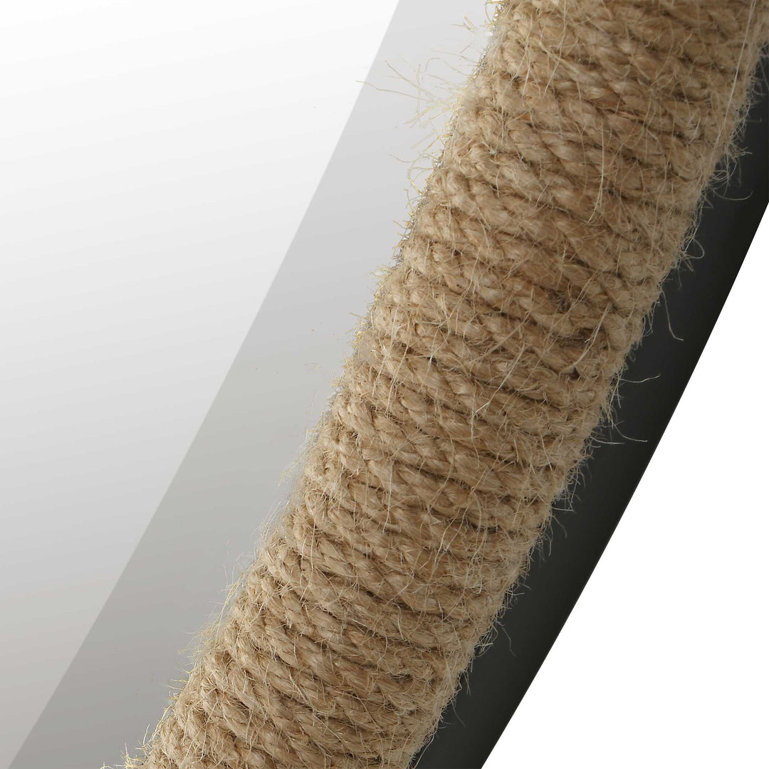 American Home Furniture Uttermost Ranchero Natural Rope Round Mirror