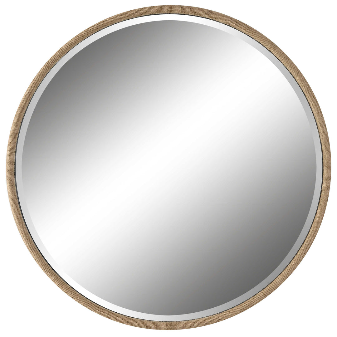 American Home Furniture Uttermost Ranchero Natural Rope Round Mirror