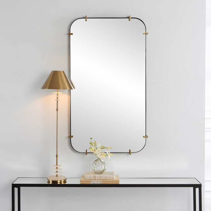 American Home Furniture Uttermost Pali Industrial Iron Mirror