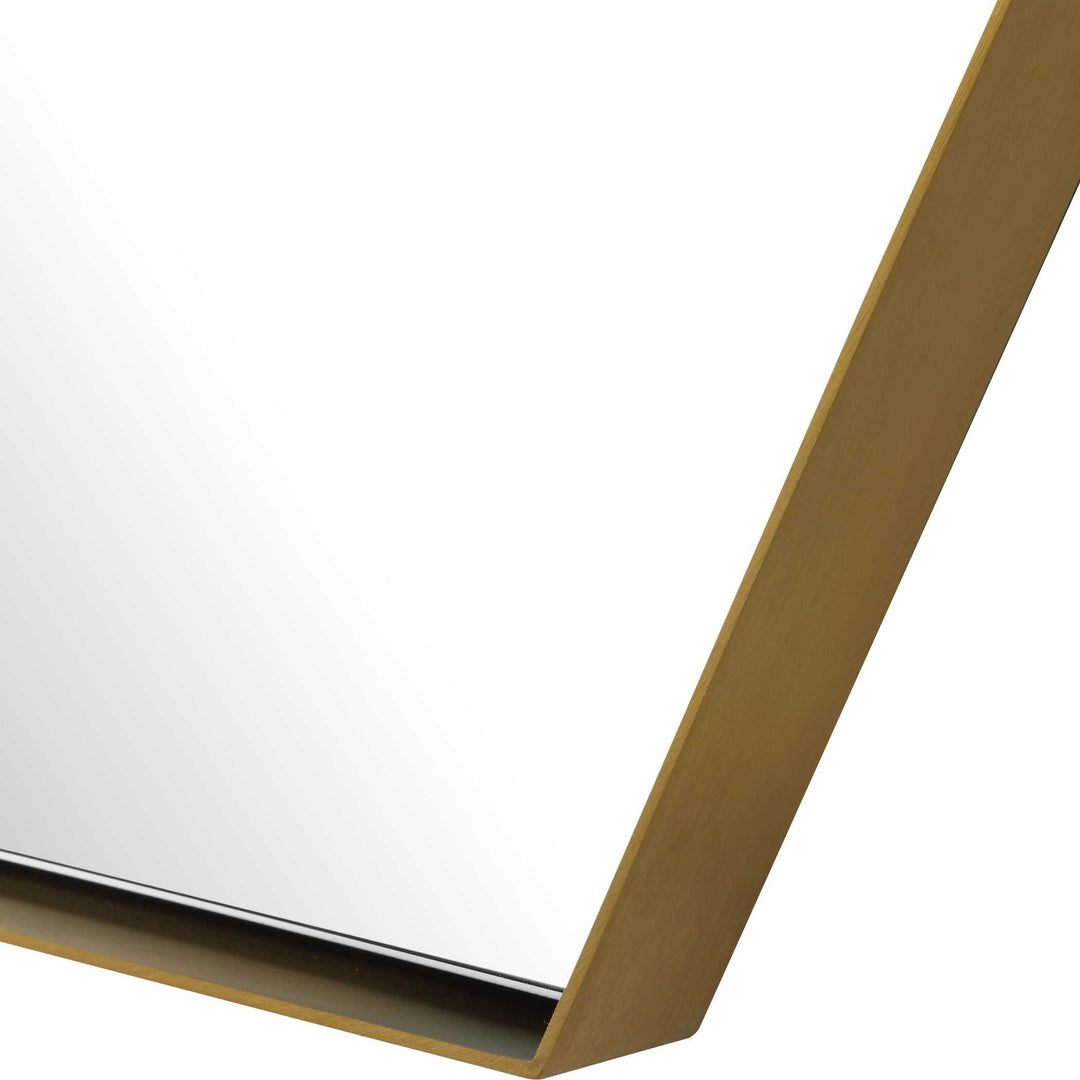 American Home Furniture Uttermost Ankara Brass Hexagon Mirror