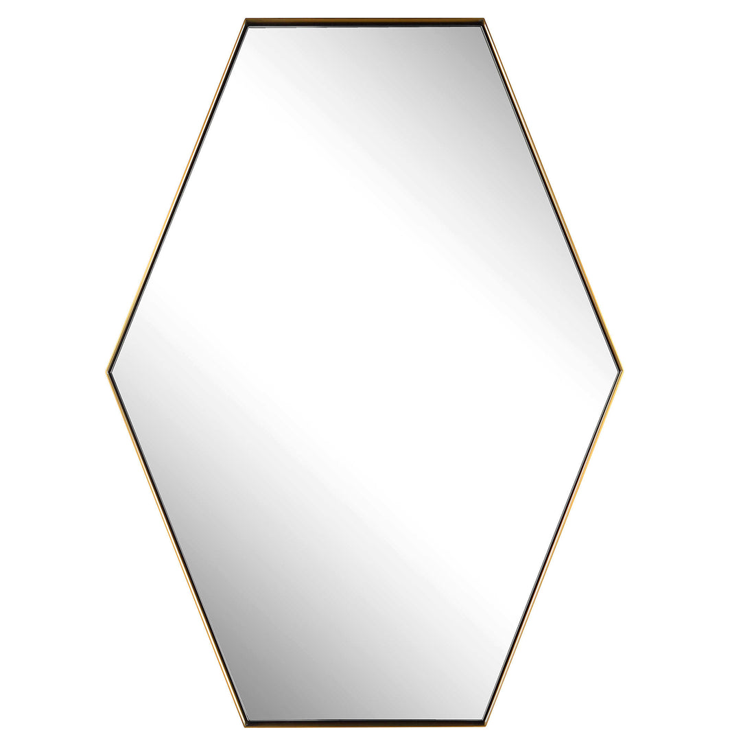American Home Furniture Uttermost Ankara Brass Hexagon Mirror