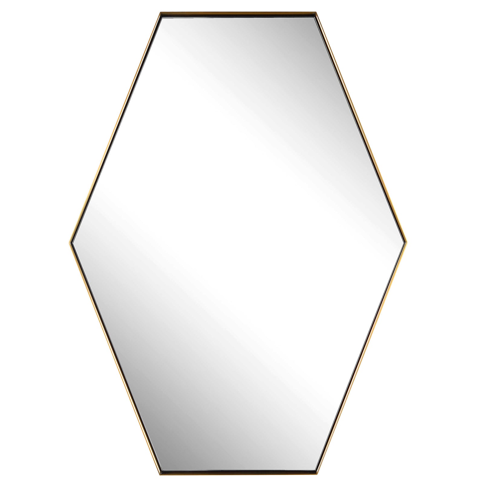 American Home Furniture Uttermost Ankara Brass Hexagon Mirror