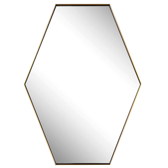American Home Furniture Uttermost Ankara Brass Hexagon Mirror